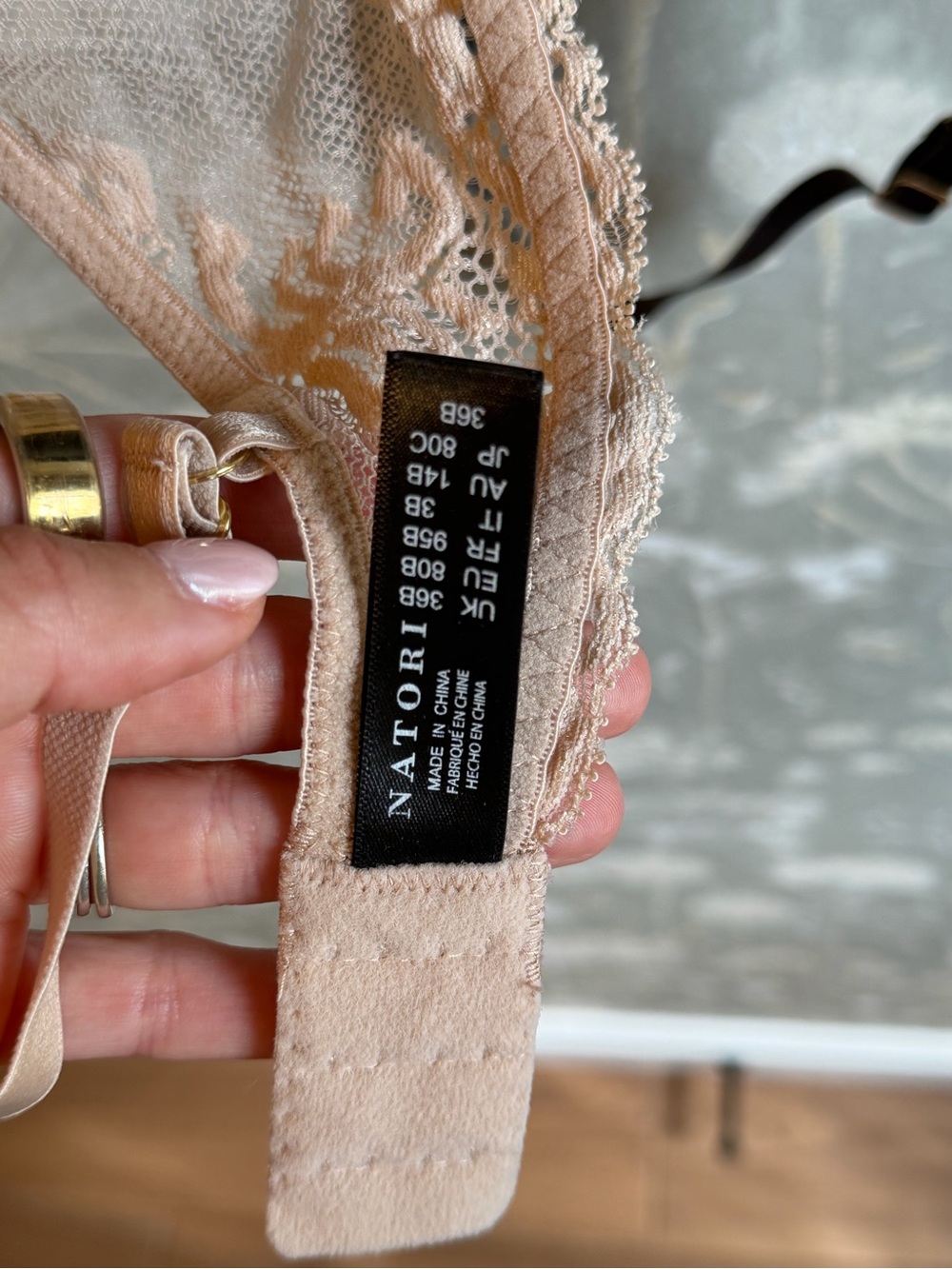 Natori Lace-Trim Underwire Bras in Black and Nude - Picture 2 of 3